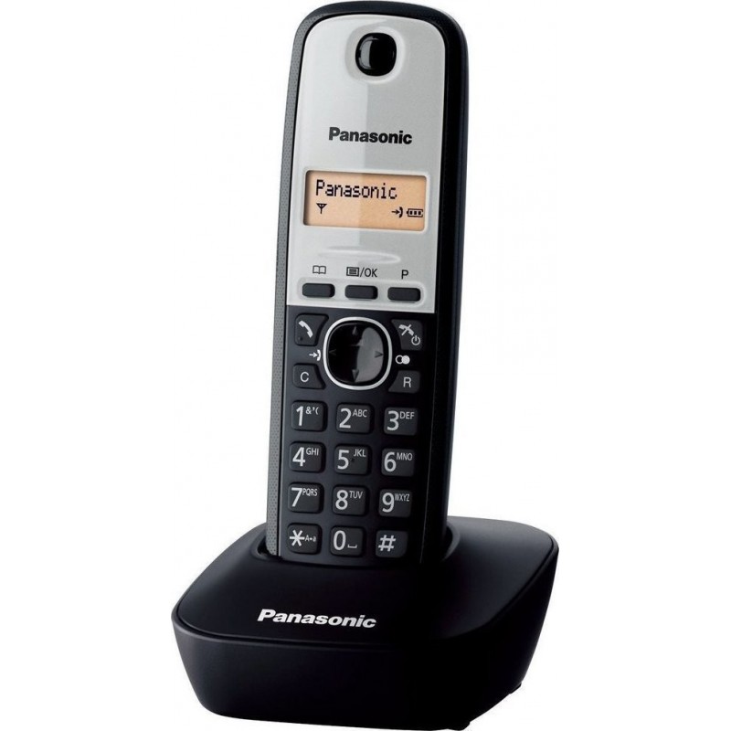 ΑΣΥΡΜΑΤΟ ΤΗΛΕΦΩΝΟ PANASONIC KX-TG1611GRG ΜΑΥΡΟ-ΑΣΗΜΙ