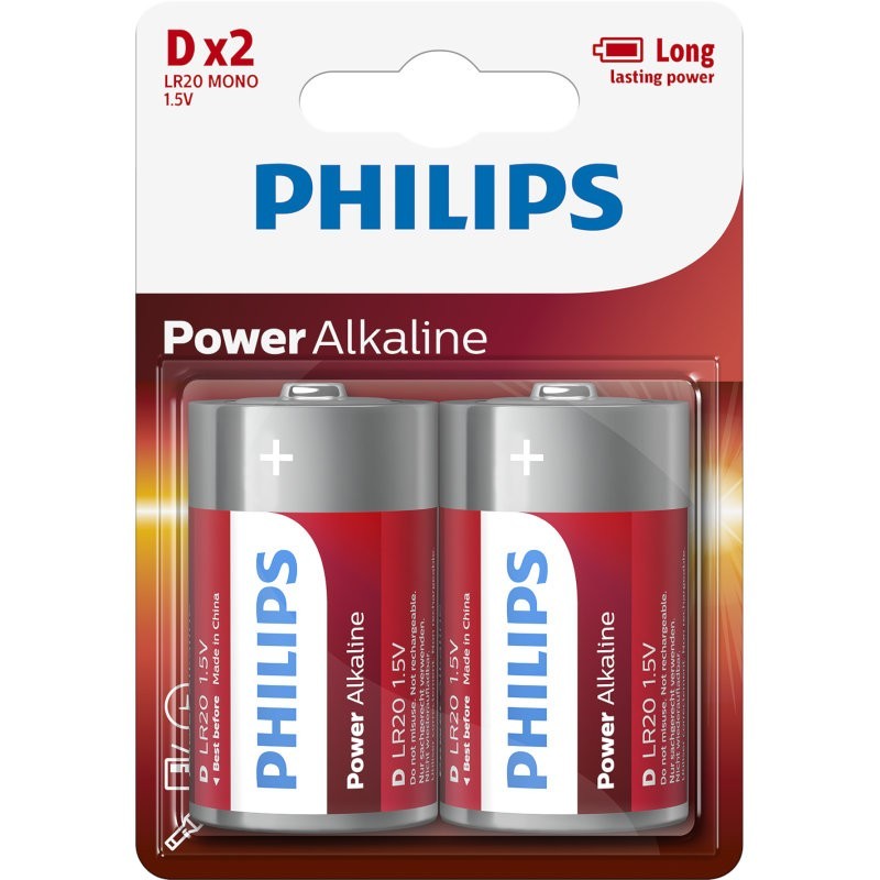 LR20P2B/GRS PHILIPS D POWER ALKALINE 2TMX