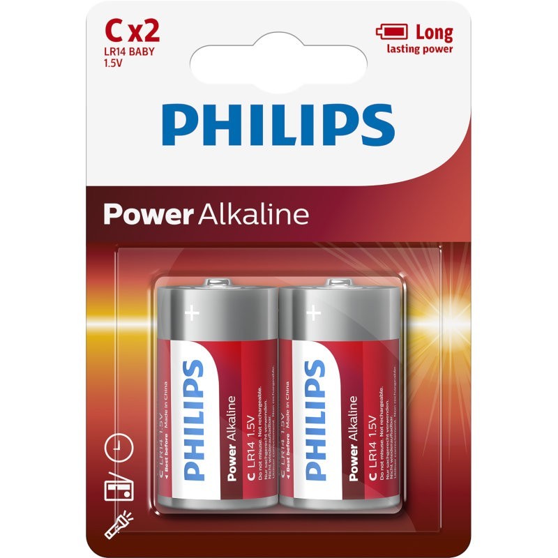 LR14P2B/GRS PHILIPS C POWER ALKALINE 2TMX BLISTER