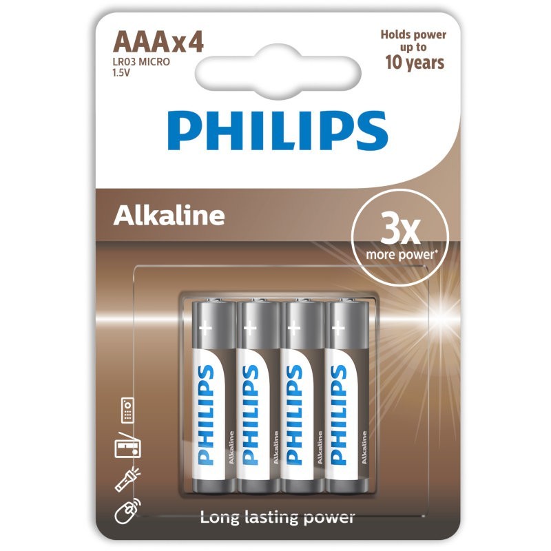 LR03A4B/GRS PHILIPS AAA ALKALINE 4 TMX BLISTER