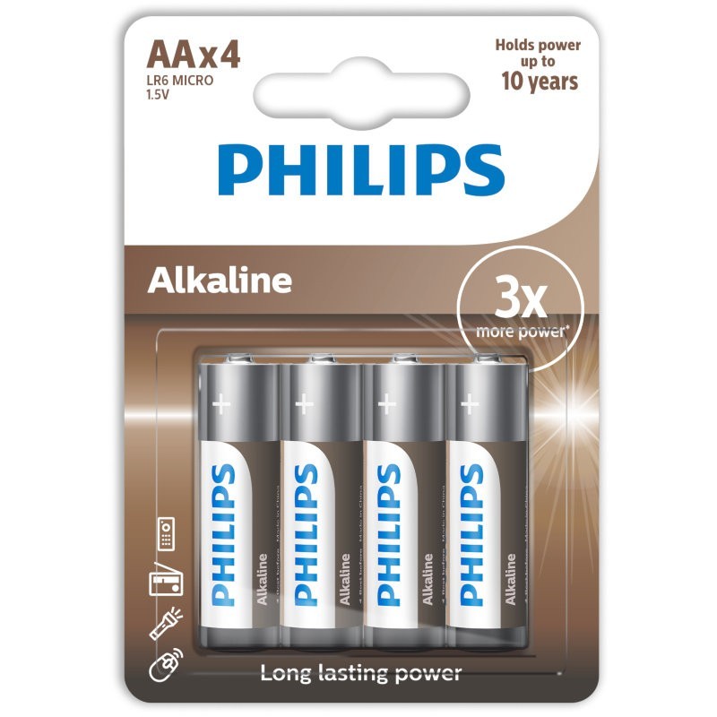 LR6A4B/GRS PHILIPS AA ALKALINE 4 TMX BLISTER